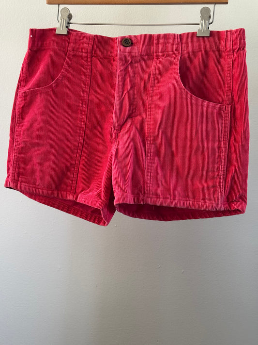 Vintage Corduroy Short Shorts in Red