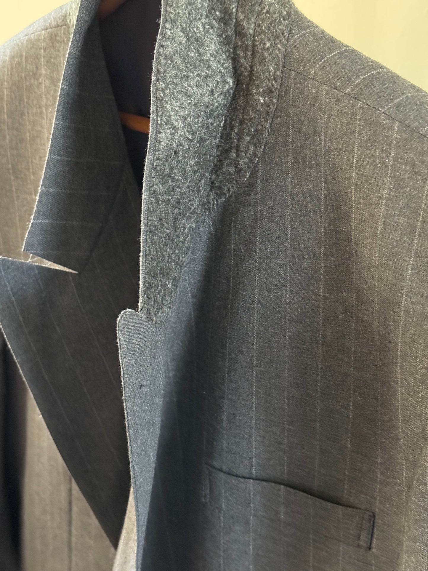 Vintage Pierre Balmain Paris Double Breasted Pinstripe Sport Coat in Charcoal