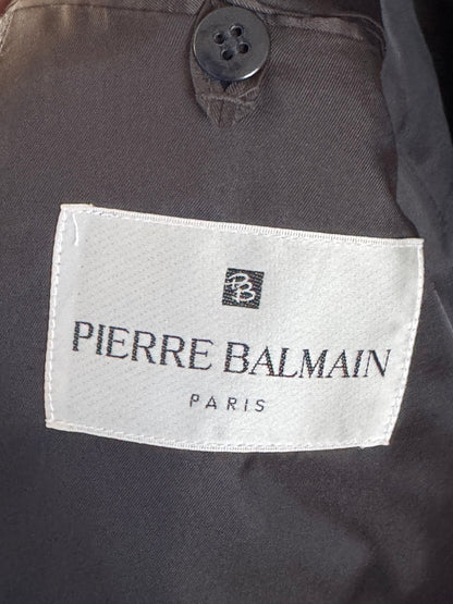 Vintage Pierre Balmain Paris Double Breasted Pinstripe Sport Coat in Charcoal