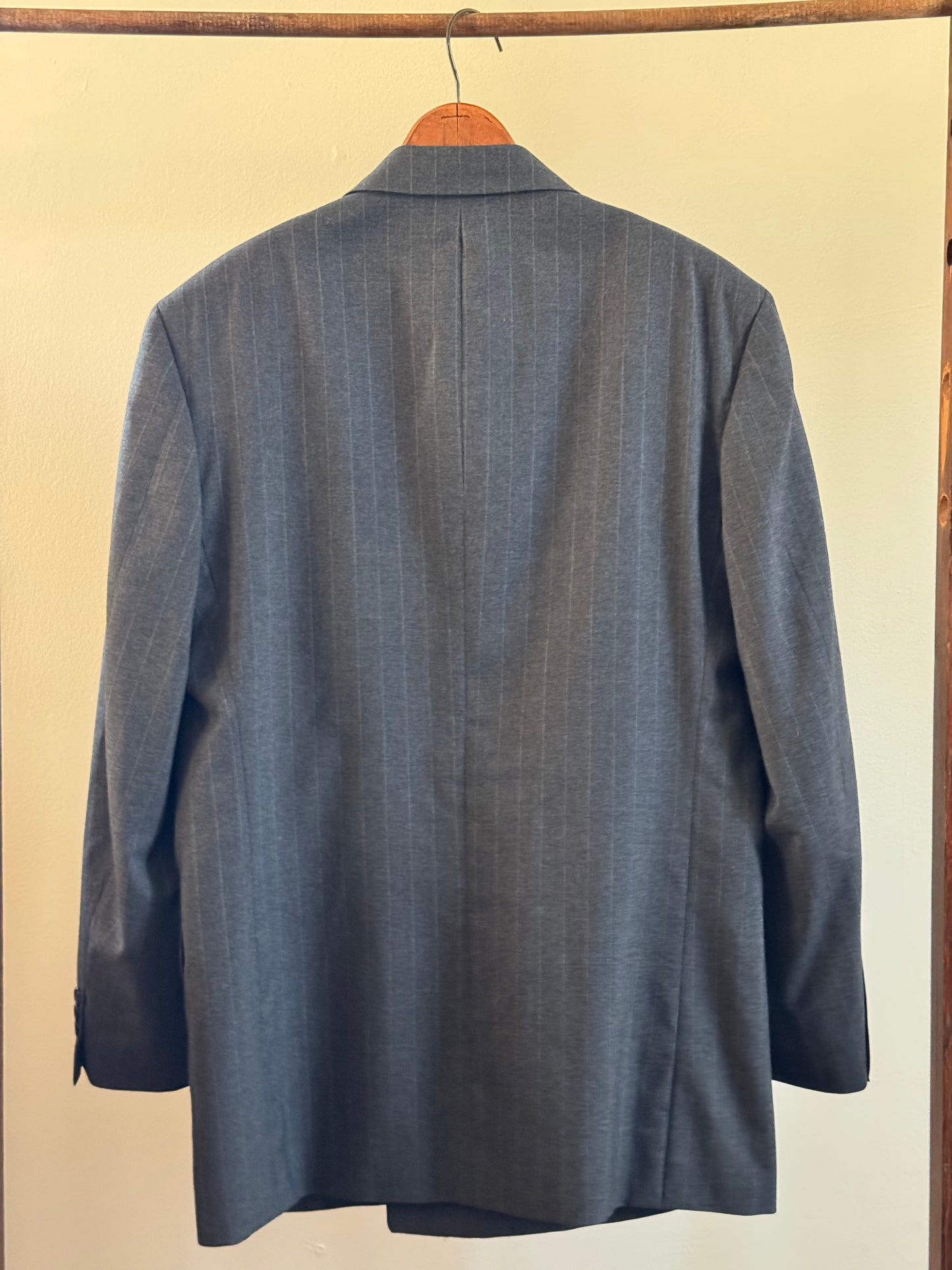 Vintage Pierre Balmain Paris Double Breasted Pinstripe Sport Coat in Charcoal