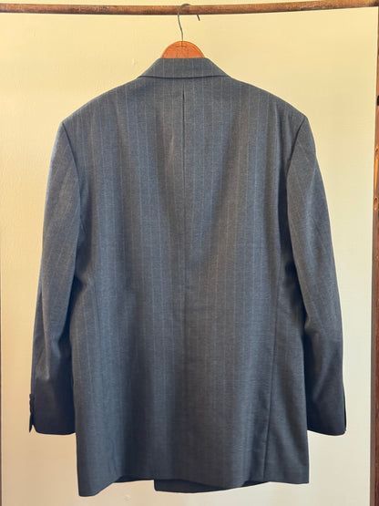 Vintage Pierre Balmain Paris Double Breasted Pinstripe Sport Coat in Charcoal