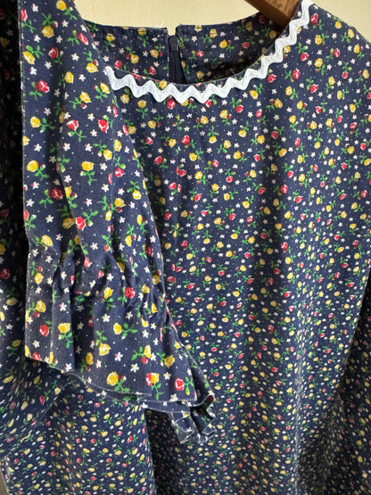 Vintage Floral Ditsy Dress in Navy