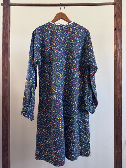 Vintage Floral Ditsy Dress in Navy