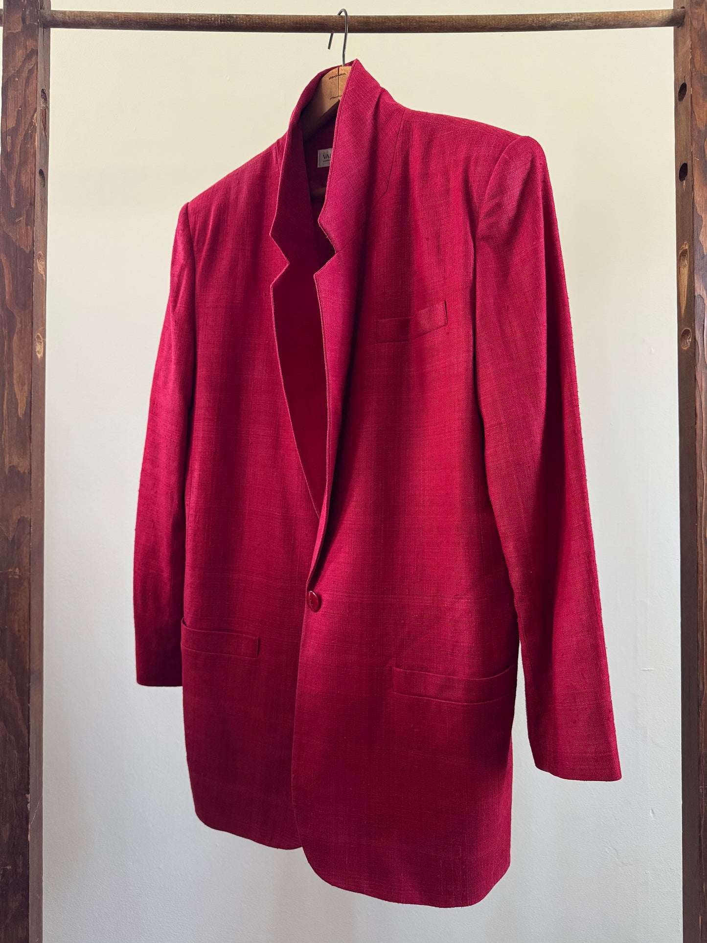 Vintage Valerie Stevens Silk Blazer in Cranberry