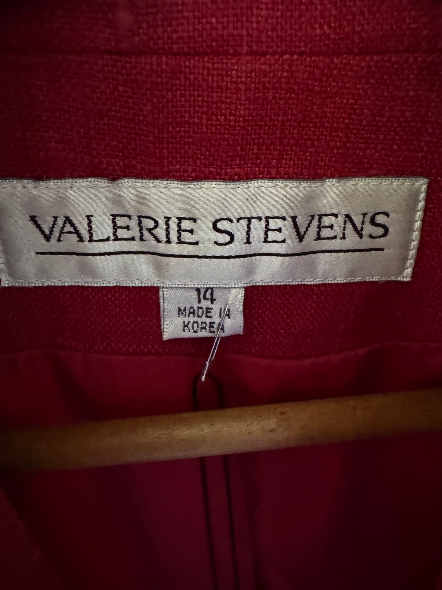 Vintage Valerie Stevens Silk Blazer in Cranberry