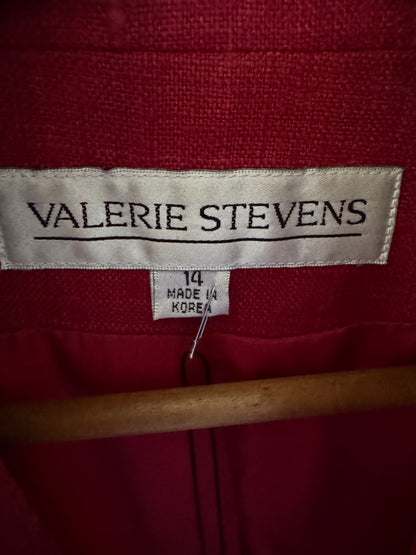 Vintage Valerie Stevens Silk Blazer in Cranberry