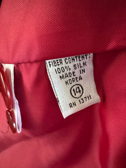 Vintage Valerie Stevens Silk Blazer in Cranberry