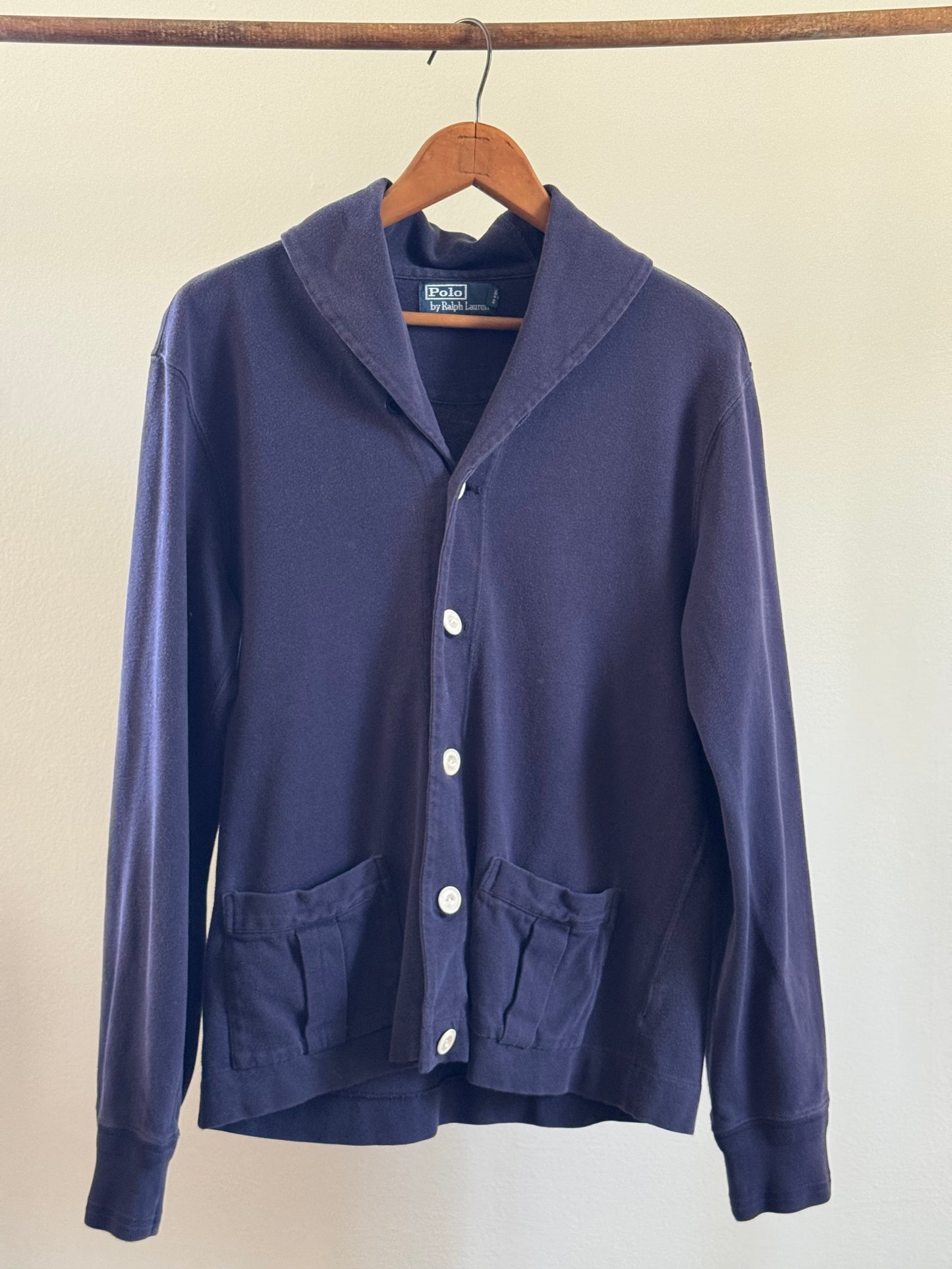 Reclaimed Ralph Lauren Cardigan Sweatshirt in Faded Navy