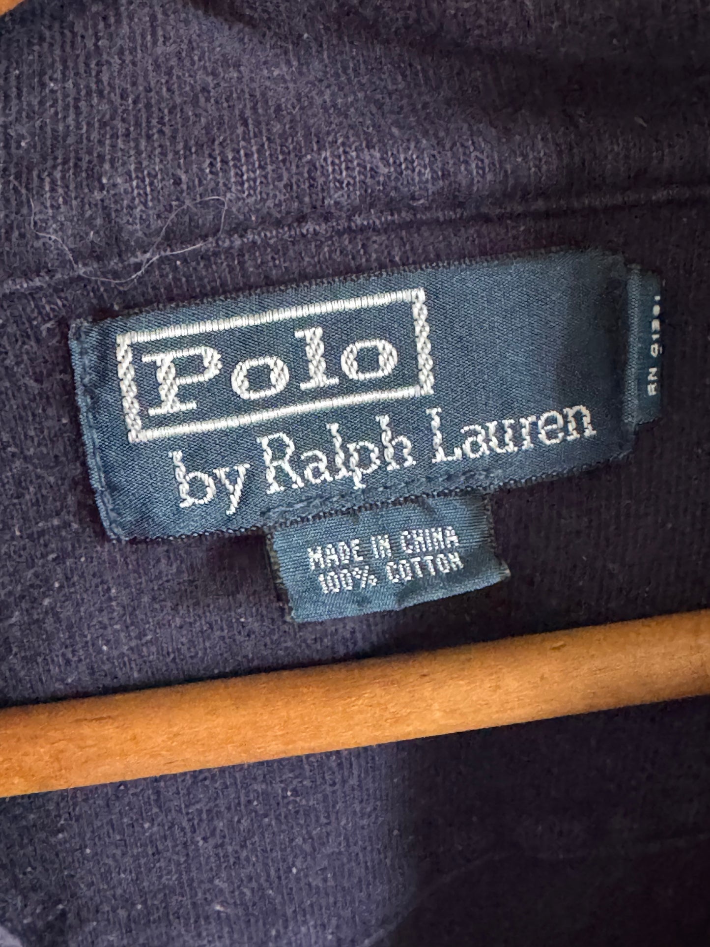 Reclaimed Ralph Lauren Cardigan Sweatshirt in Faded Navy