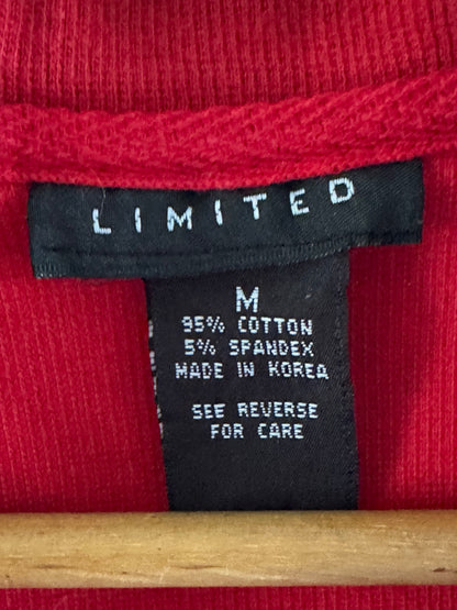 Vintage Limited Sleeveless Cropped Button Knit Tank in Red