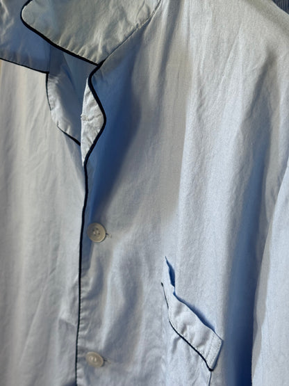 Reclaimed Grandpa Pajamas in Pale Blue/Navy
