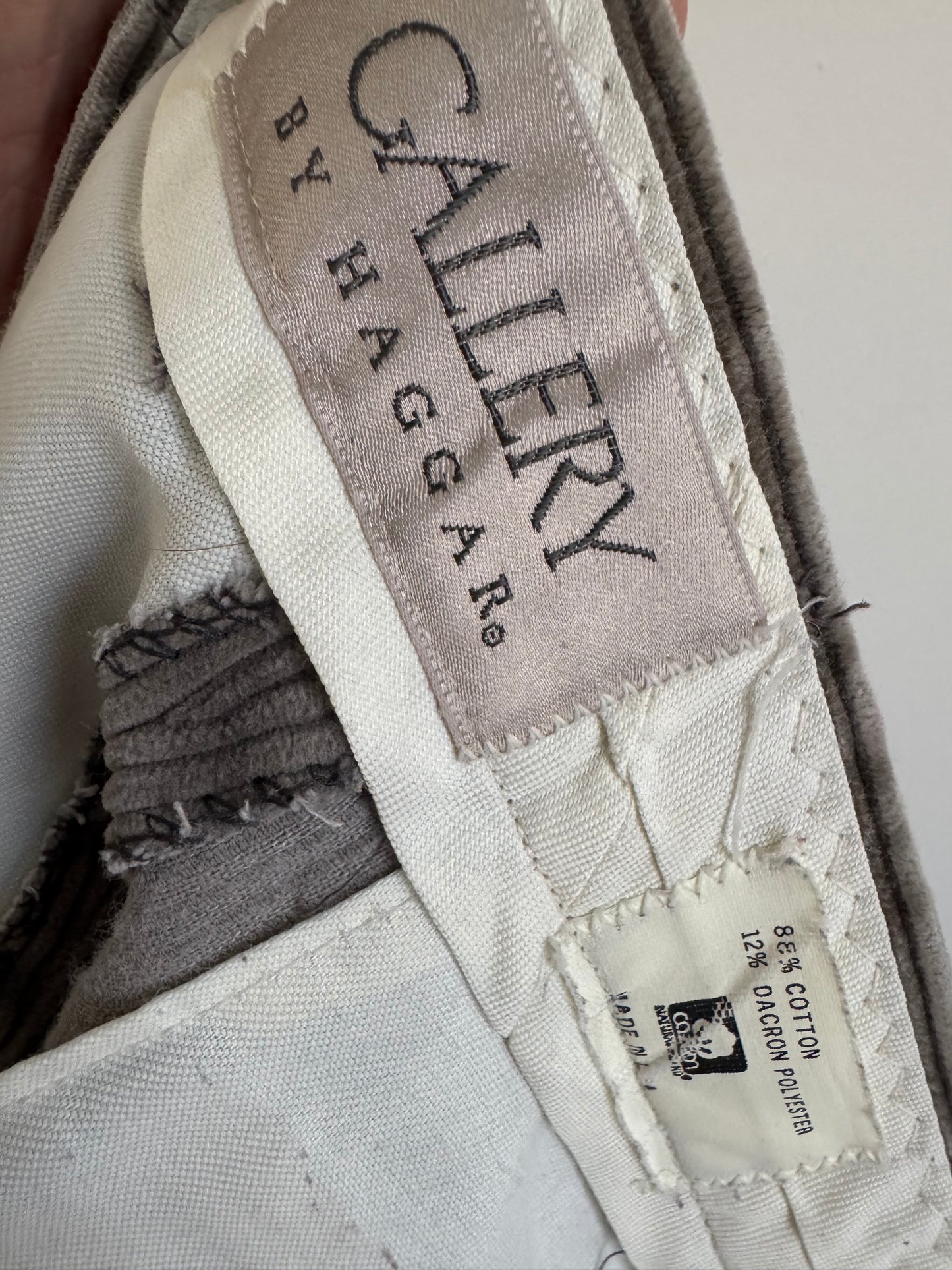 Reclaimed Gallery by Haggar Wide Wale Corduroy Trousers in Silver