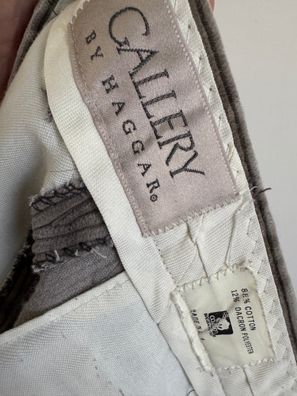 Reclaimed Gallery by Haggar Wide Wale Corduroy Trousers in Silver