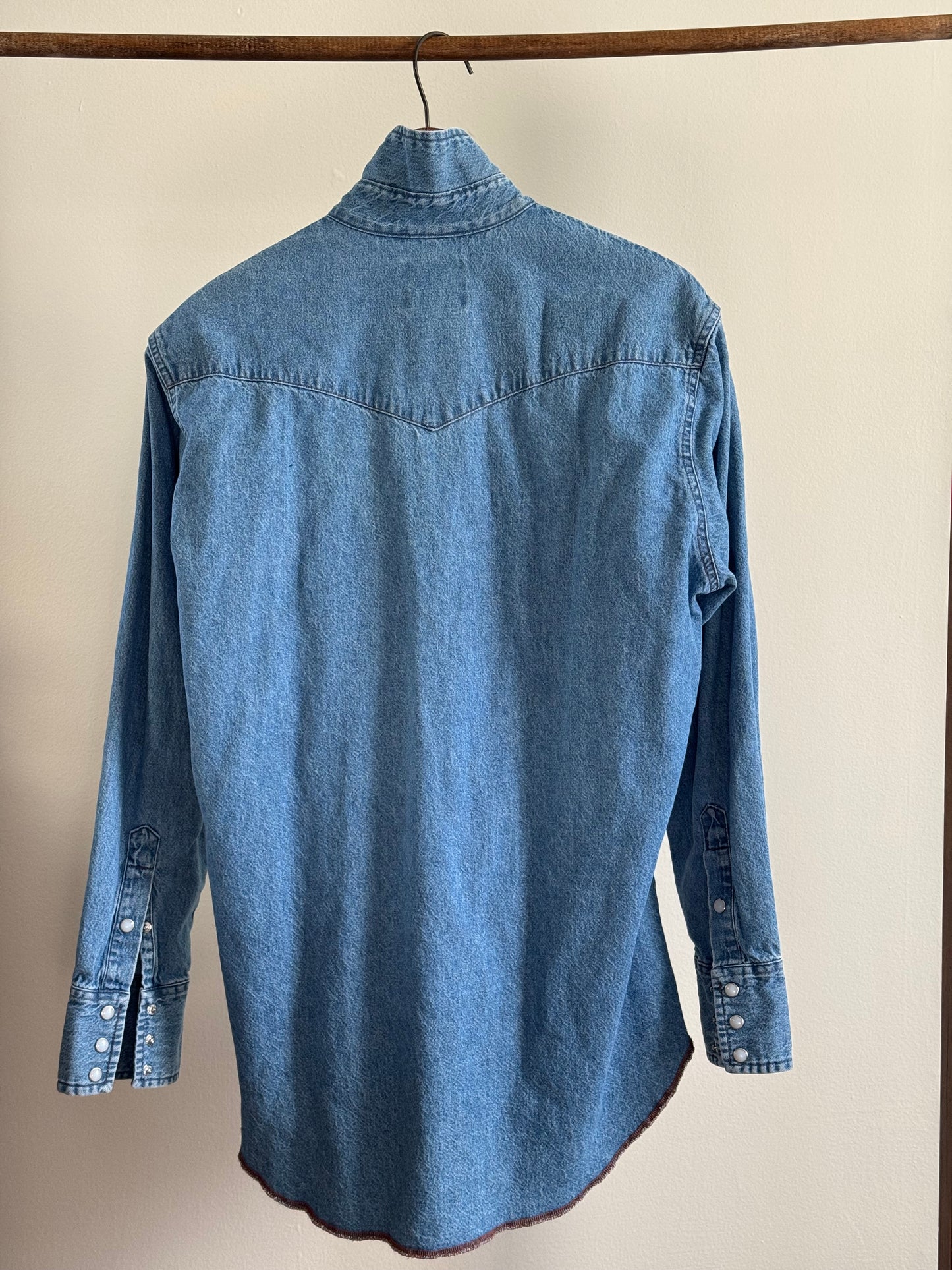 Reclaimed Wrangler Denim Shirt in Faded Blue