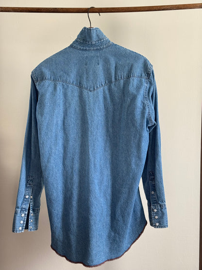 Reclaimed Wrangler Denim Shirt in Faded Blue