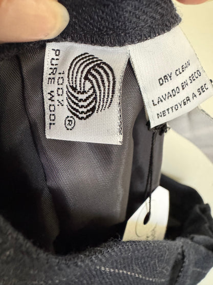 Vintage Rena Rowan for Saville Petite Wool Pinstripe Trousers in Navy