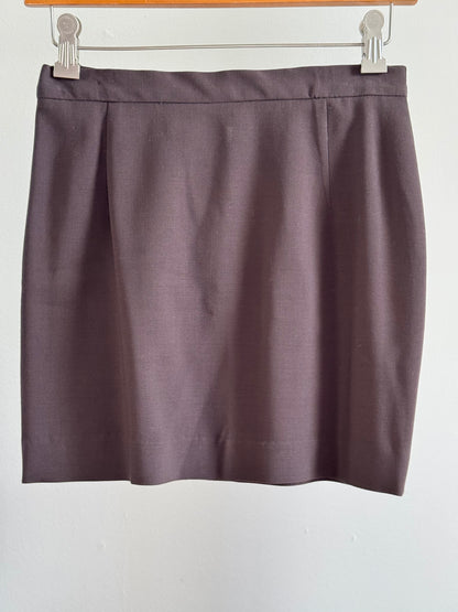 Vintage Wool Micro Mini Skirt in Mocha