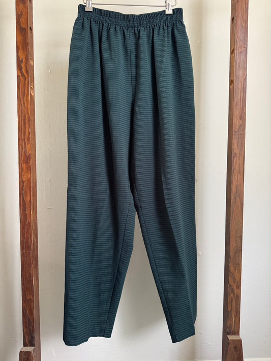 High Rise Taper Pant in Navy/Hunter Green Mini Check