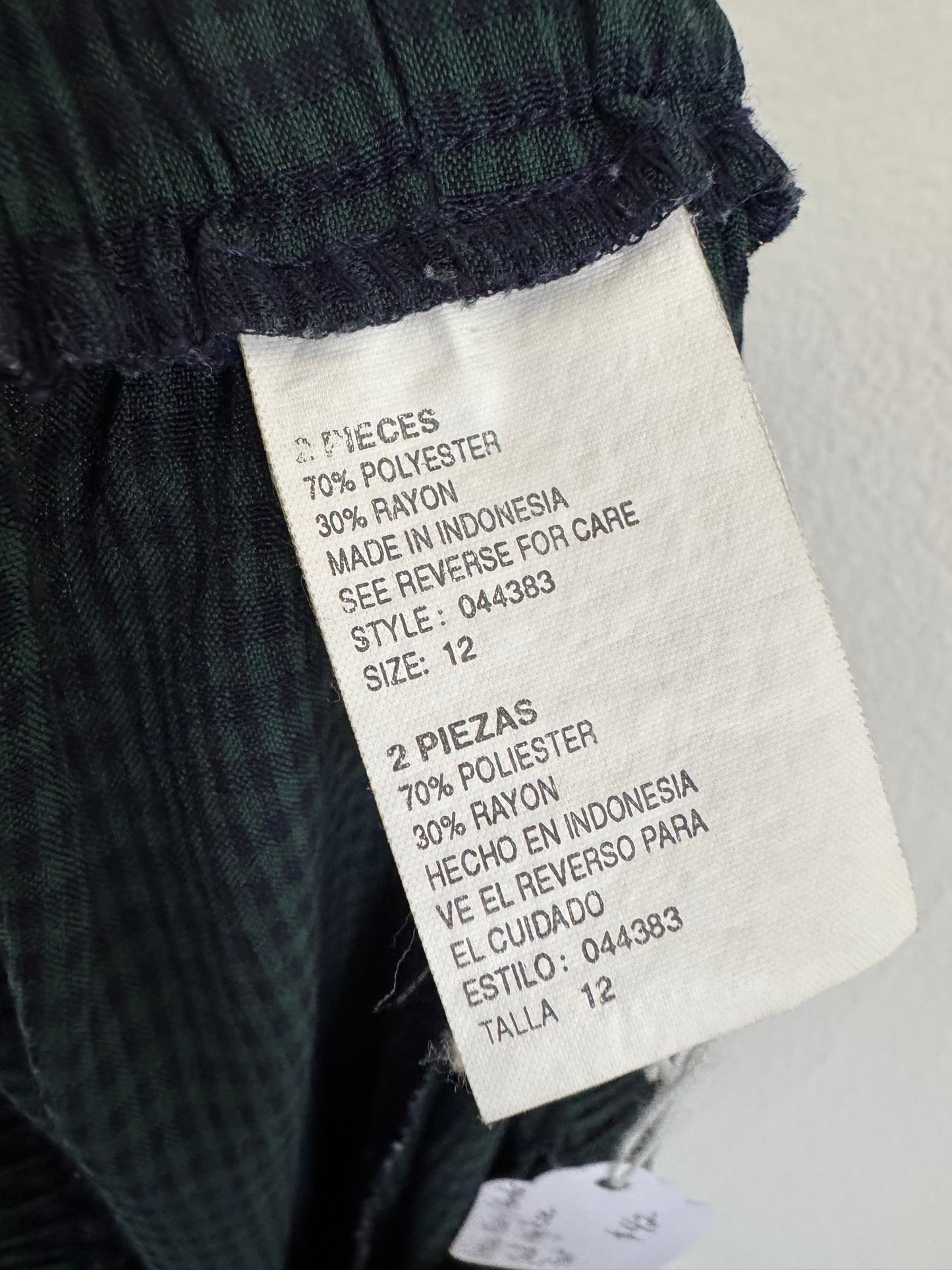 High Rise Taper Pant in Navy/Hunter Green Mini Check