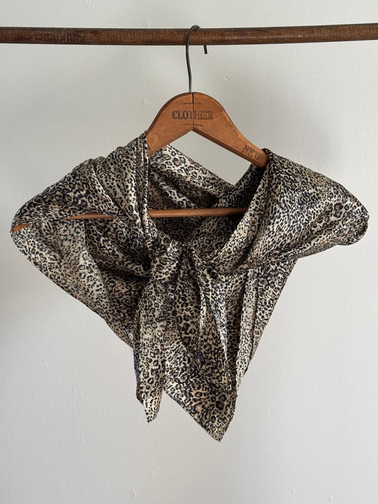 Vintage Silk Leopard Scarf