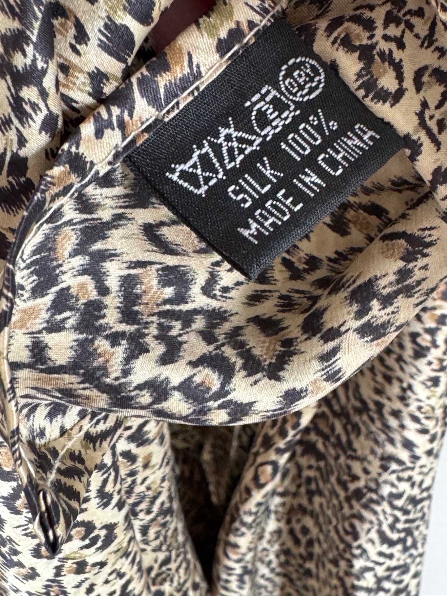 Vintage Silk Leopard Scarf