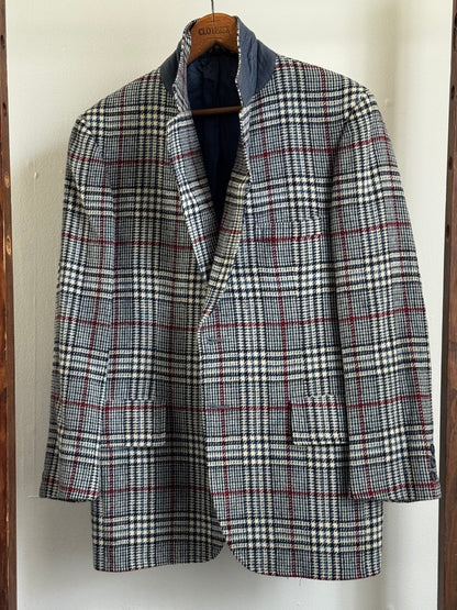 Vintage Griffon Wool Sport Coat in Blue/Cream/Burgundy