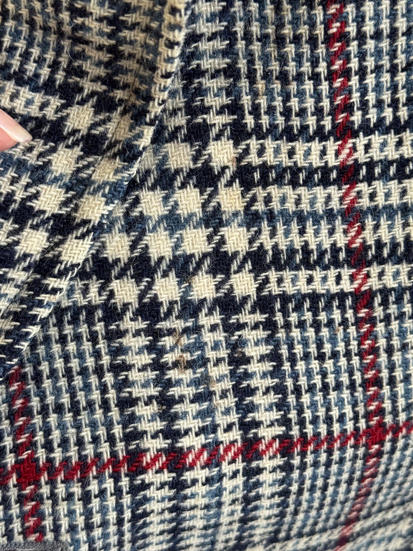 Vintage Griffon Wool Sport Coat in Blue/Cream/Burgundy