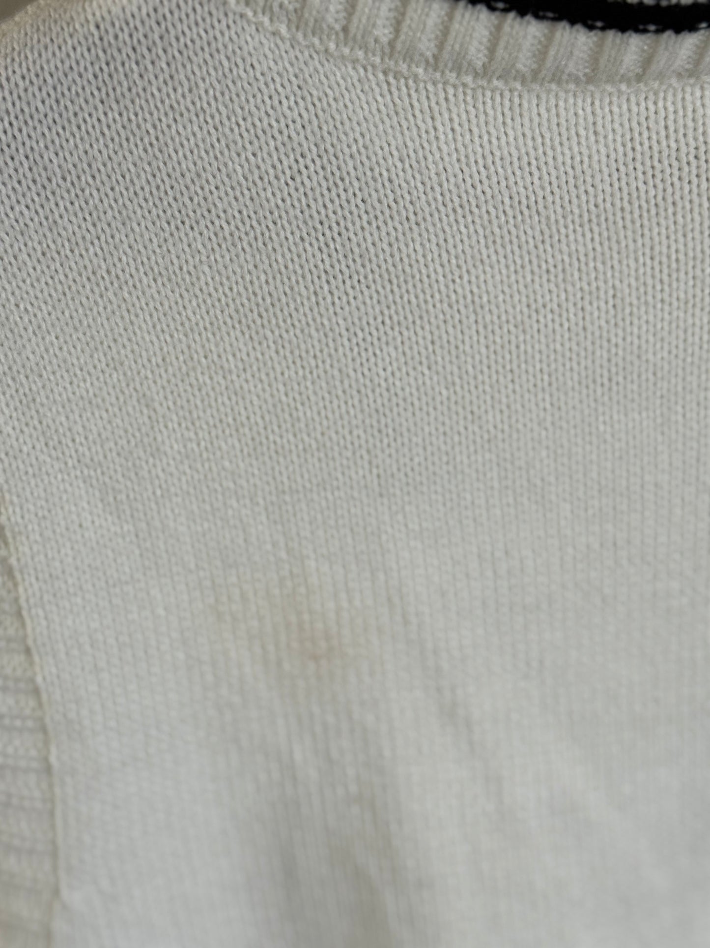 Reclaimed Tennis Sweater Vest in Cream & Navy