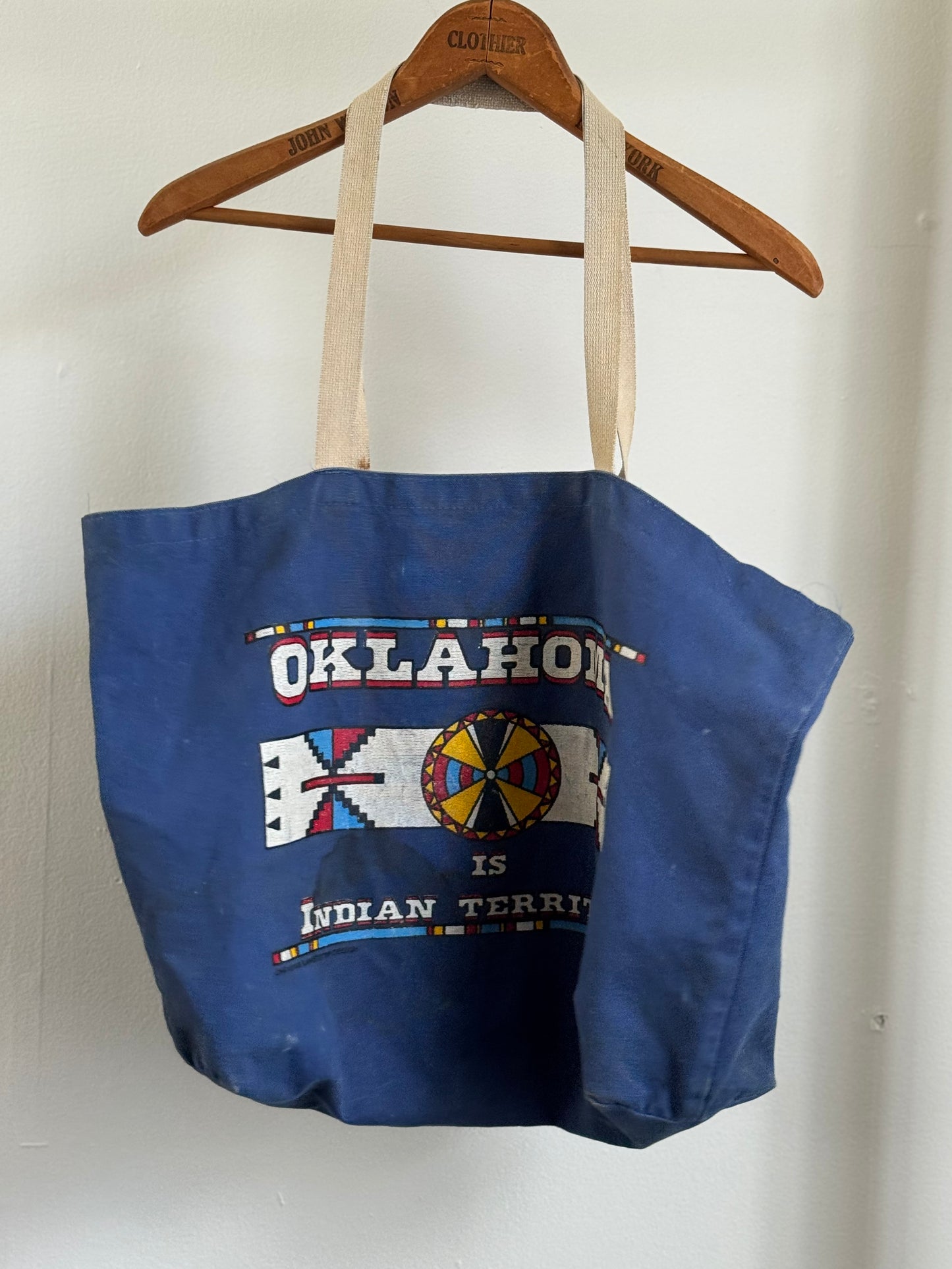 Vintage Oklahoma Tote Bag in Navy