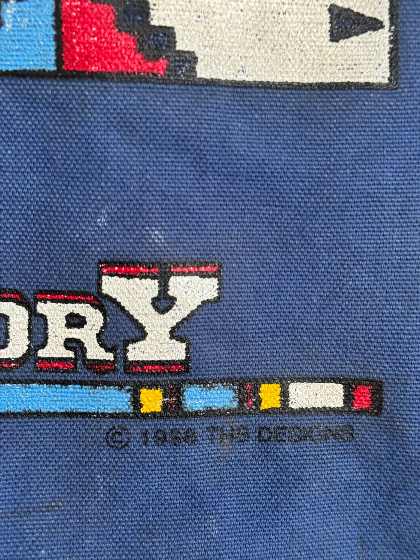 Vintage Oklahoma Tote Bag in Navy