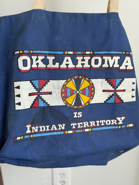 Vintage Oklahoma Tote Bag in Navy