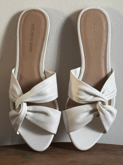 Reclaimed Veronica Beard Leather Sandals in White