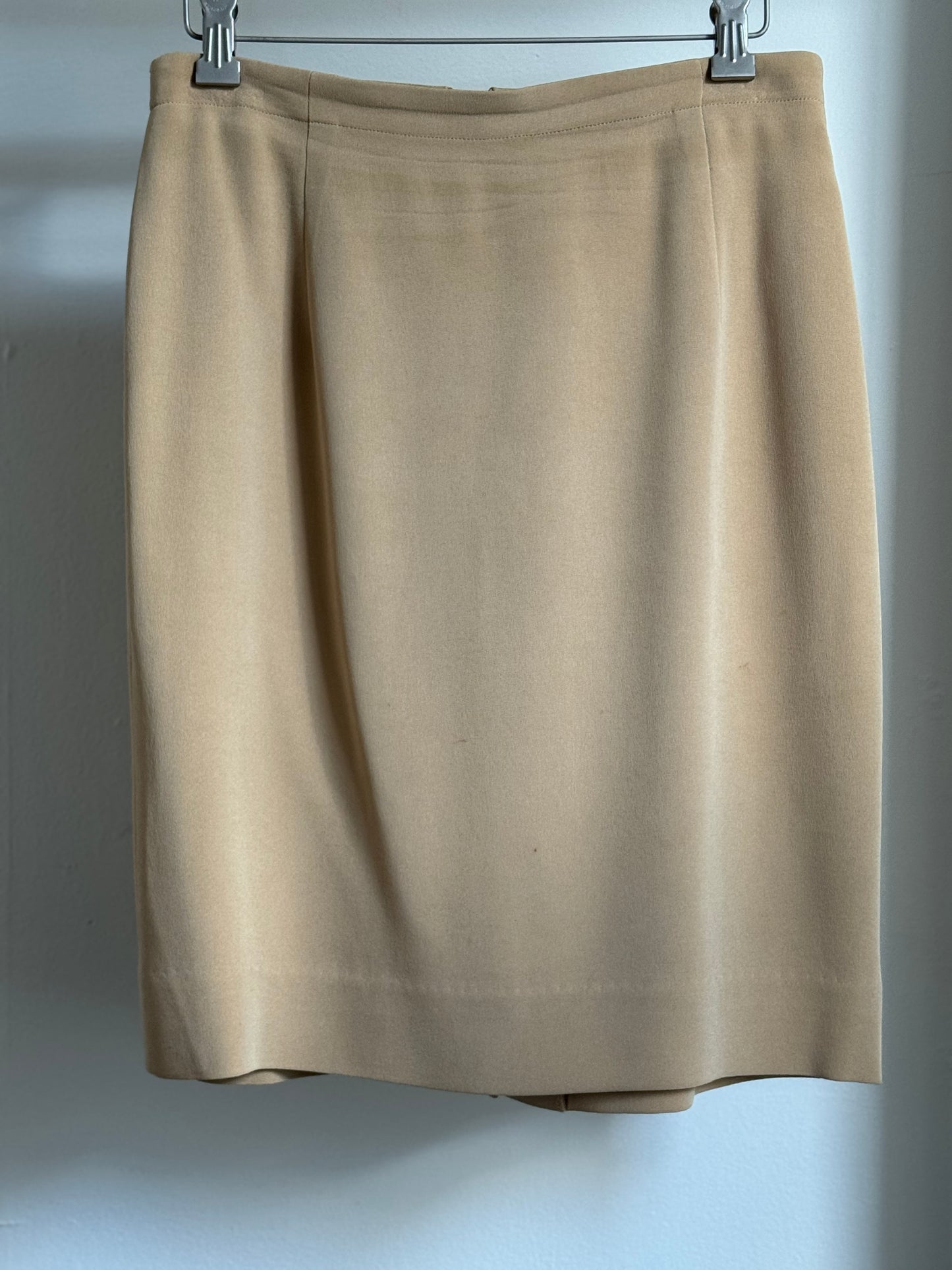 Vintage Dana Buchman Petites Silk Top & Skirt Set in Almond