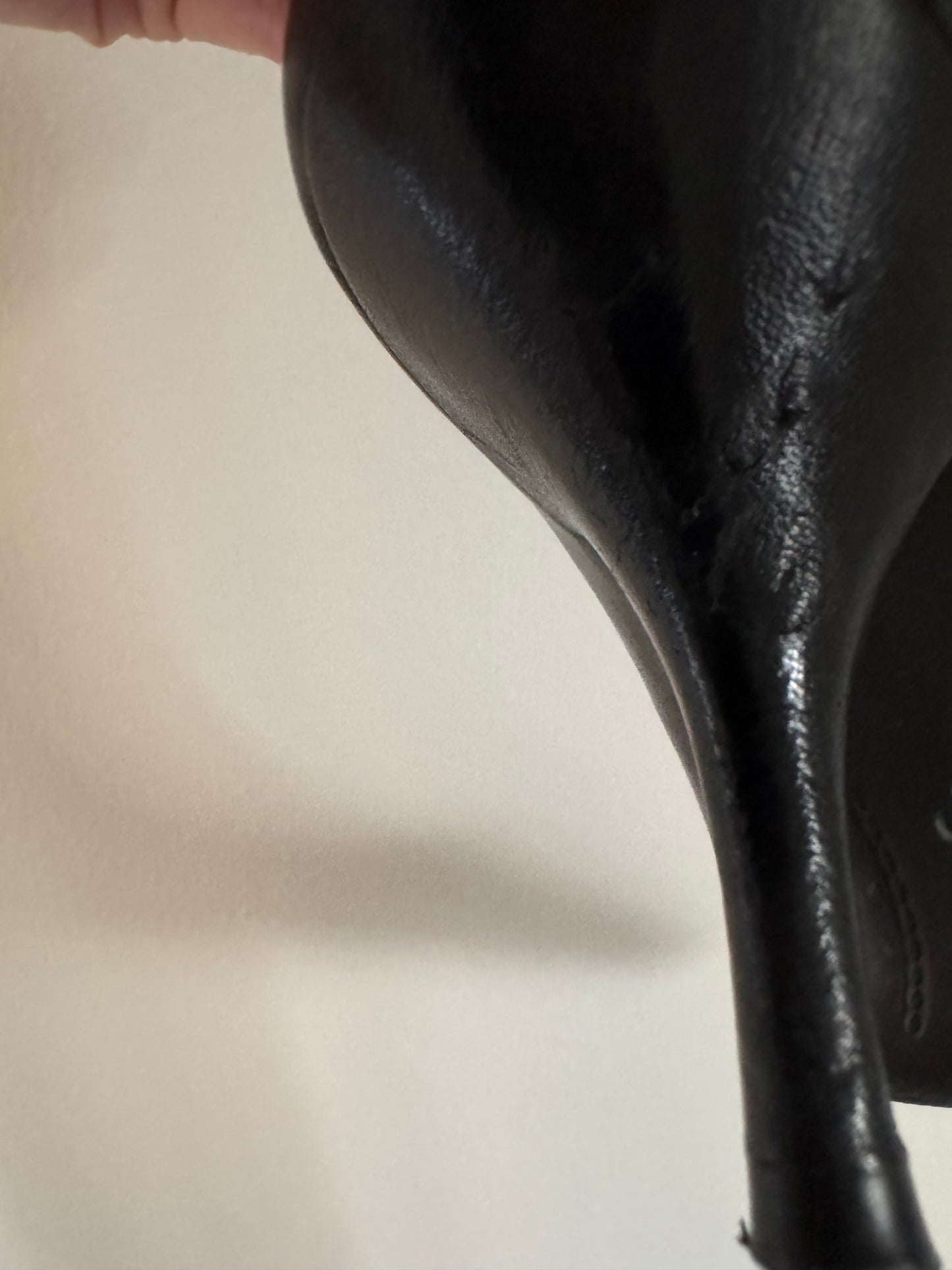 Reclaimed Coach Leather Heels in Black