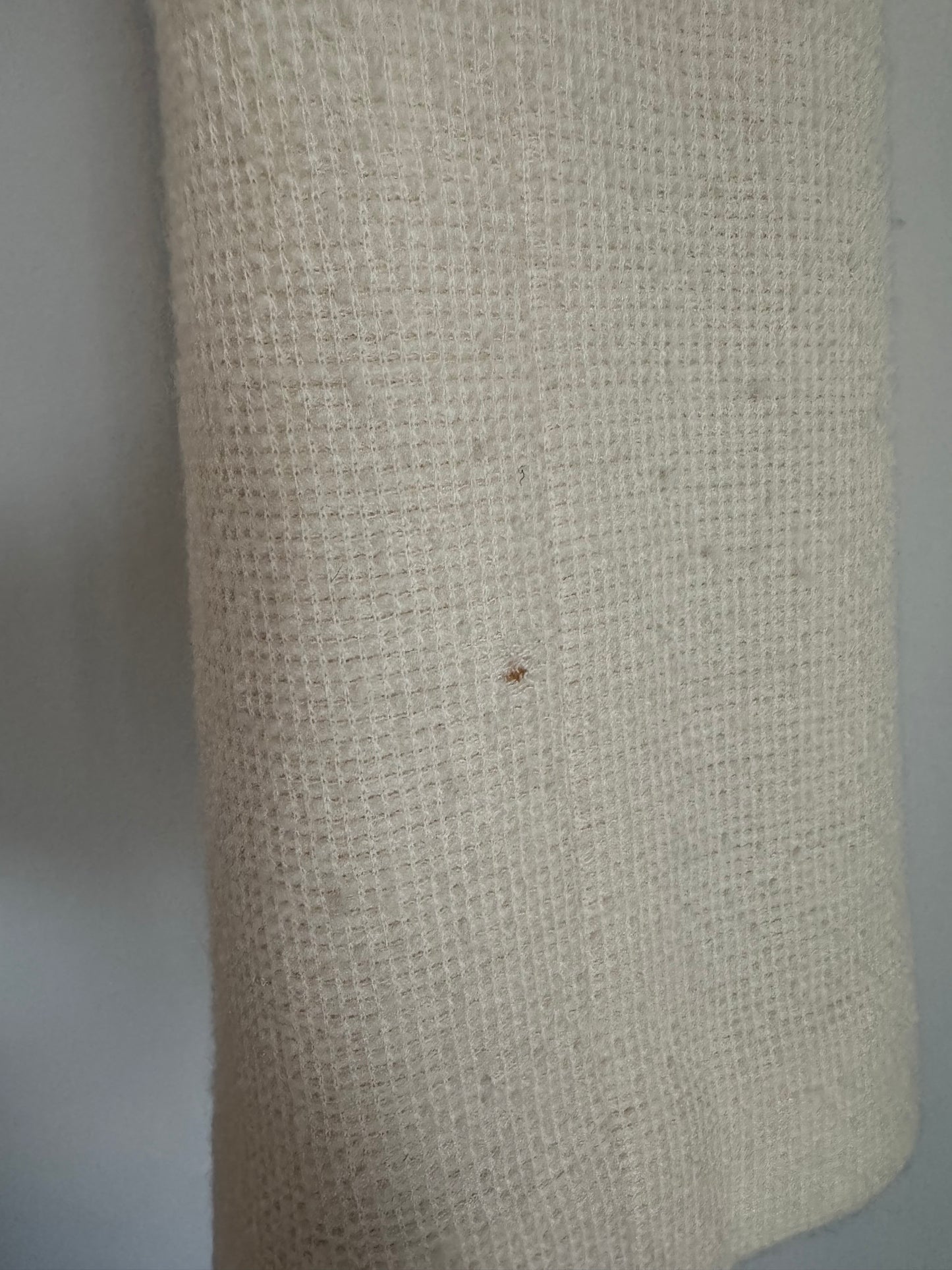 Vintage Knit Sheath Dress in Cream with Black Blanket Stitch