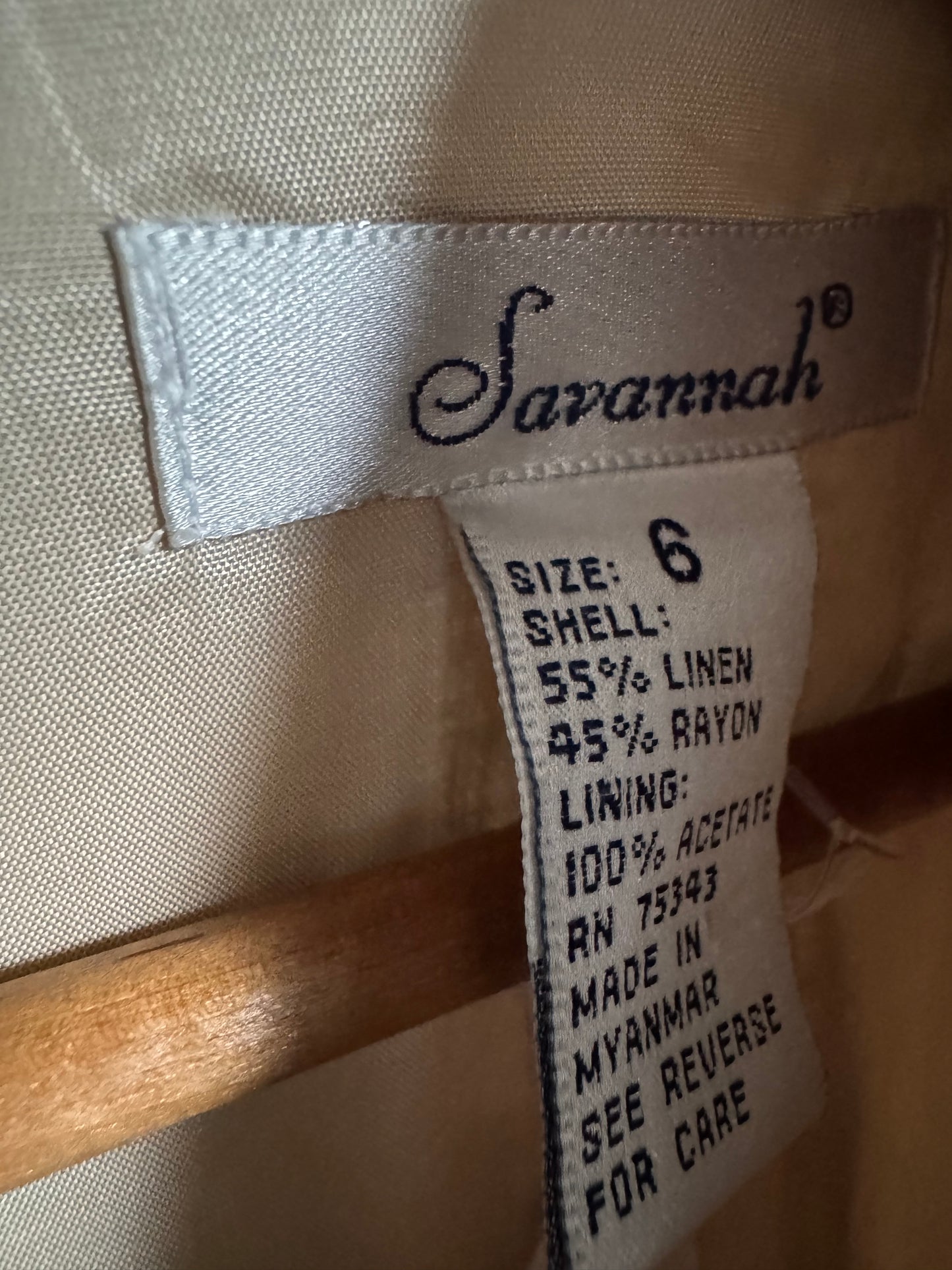 Vintage Linen/Rayon Button Up Dress in Sand