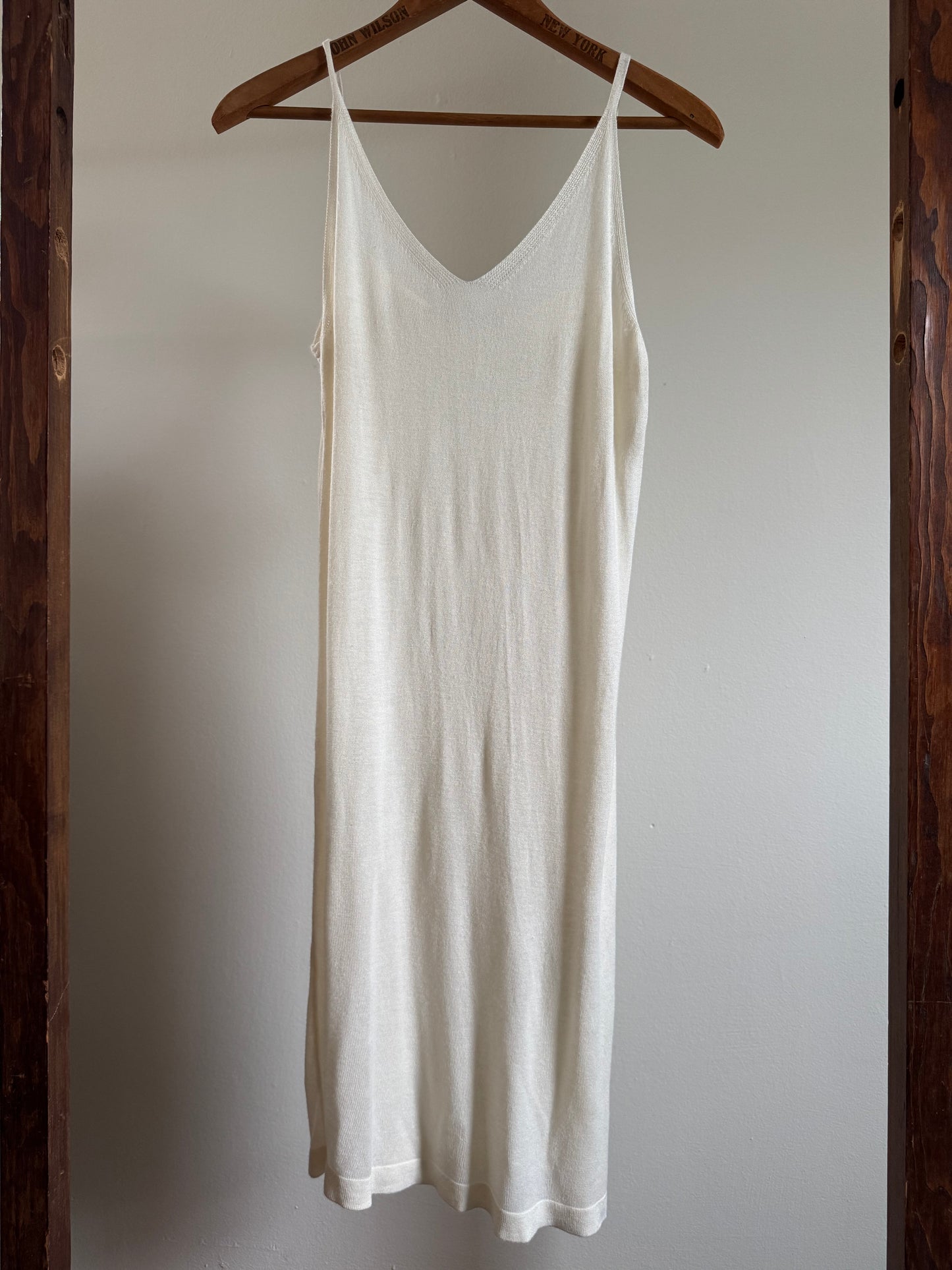 Reclaimed Knit Slip Dress in Cream