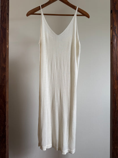 Reclaimed Knit Slip Dress in Cream