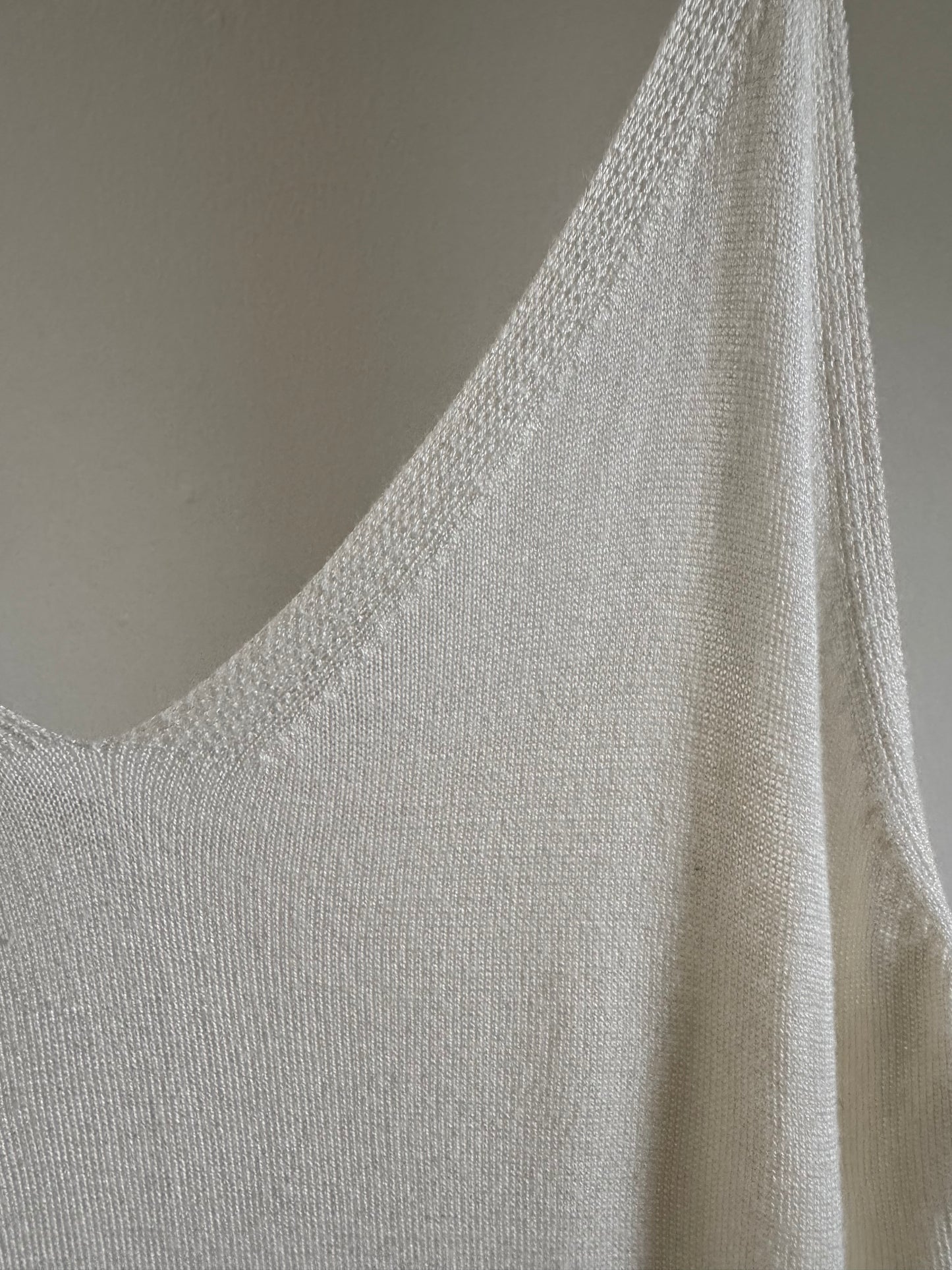 Reclaimed Knit Slip Dress in Cream