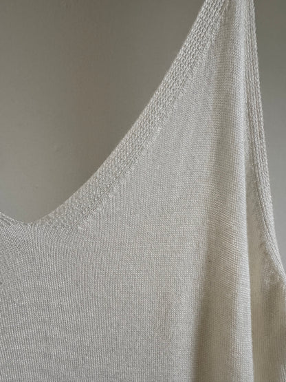 Reclaimed Knit Slip Dress in Cream