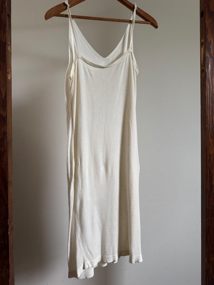 Reclaimed Knit Slip Dress in Cream