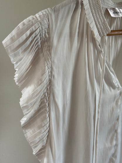 Reclaimed Catherine Malandrino Ruffle Top in White