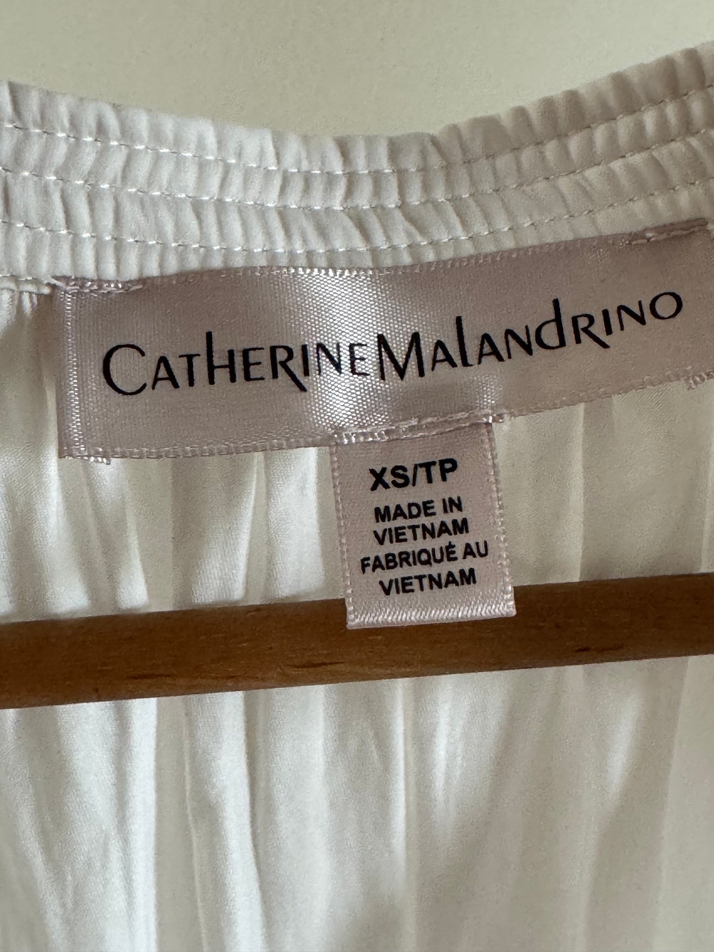 Reclaimed Catherine Malandrino Ruffle Top in White