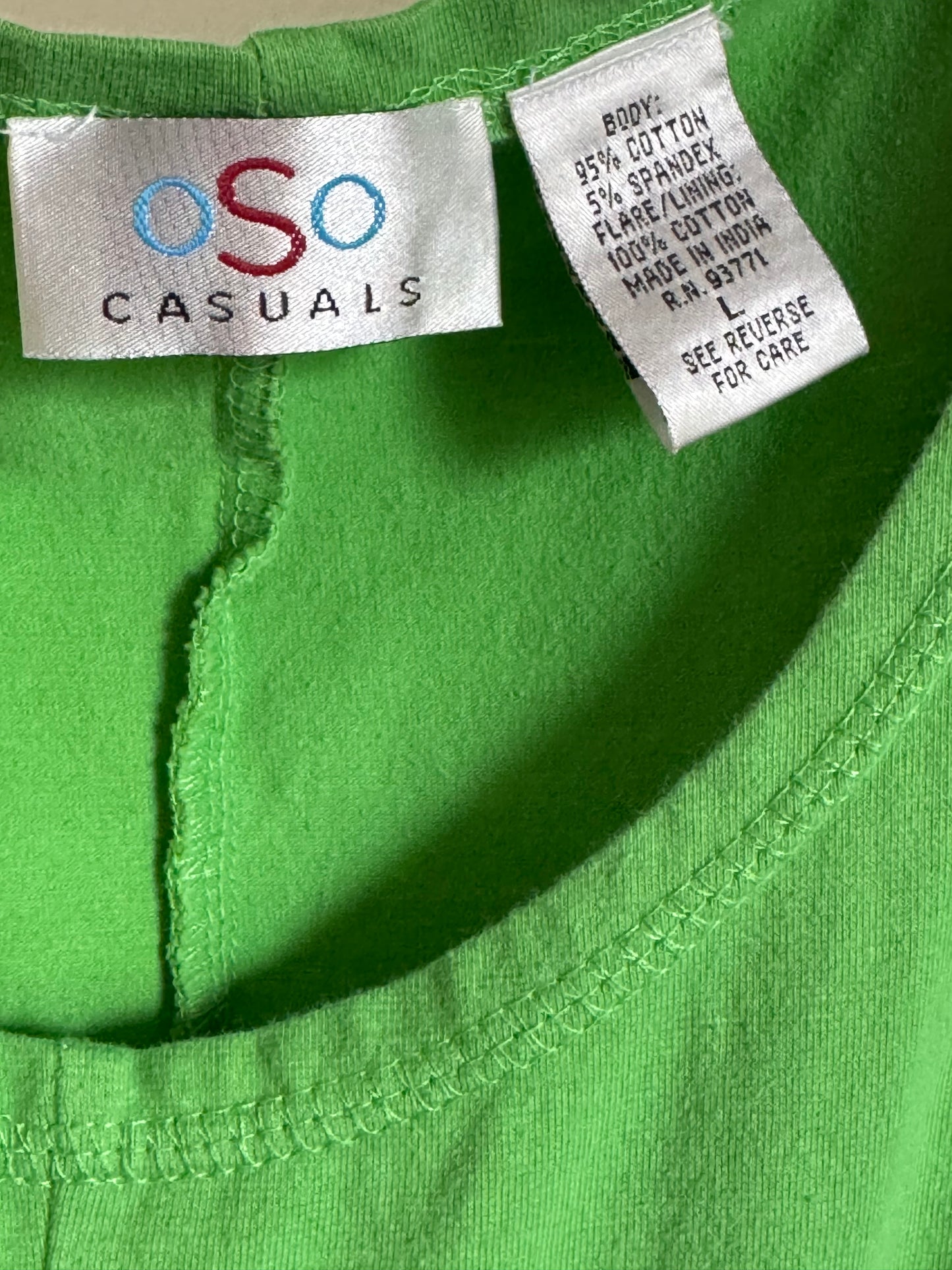 Reclaimed OSO Casuals Cotton Drop Waist Dress in Green