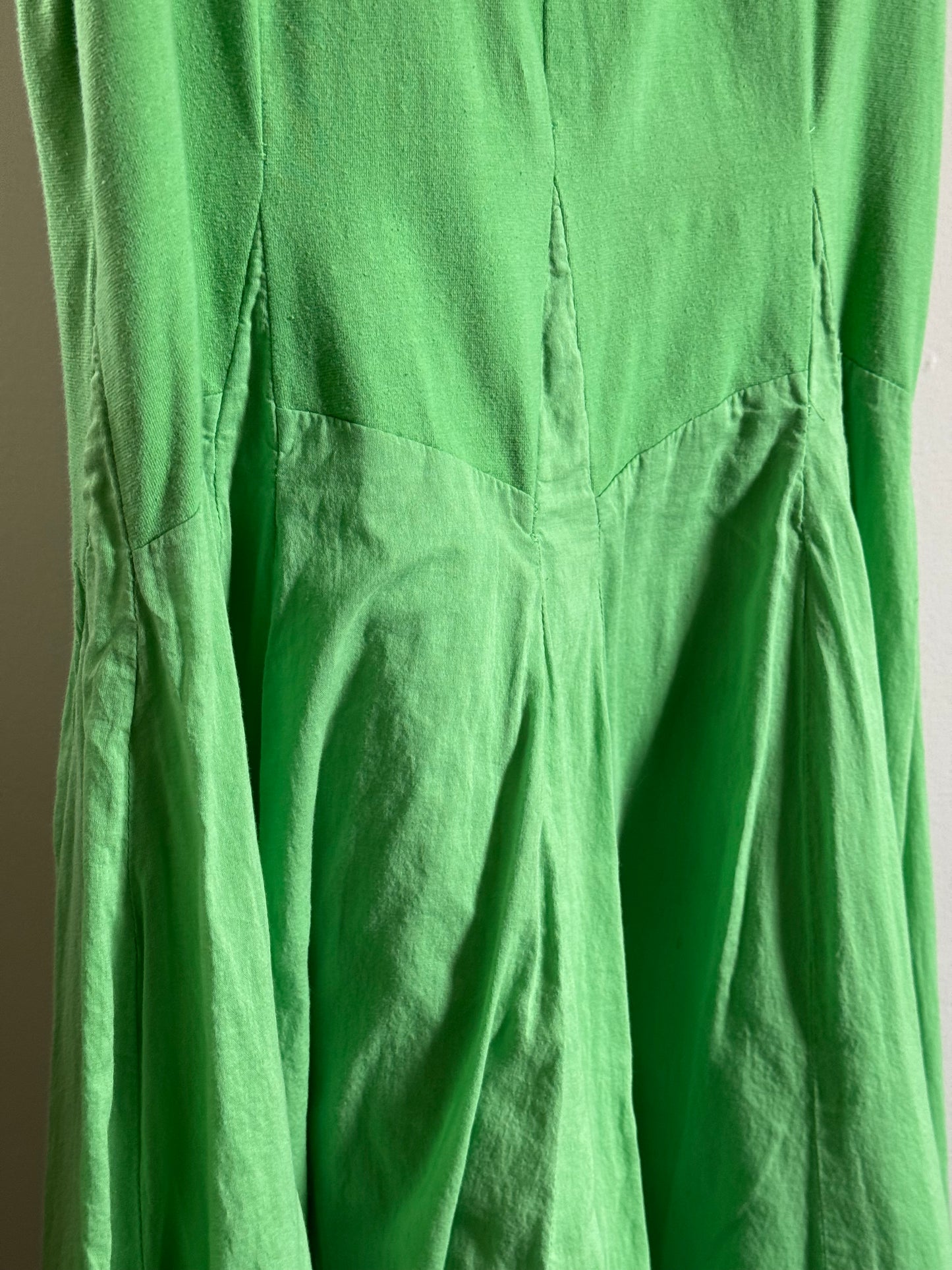 Reclaimed OSO Casuals Cotton Drop Waist Dress in Green