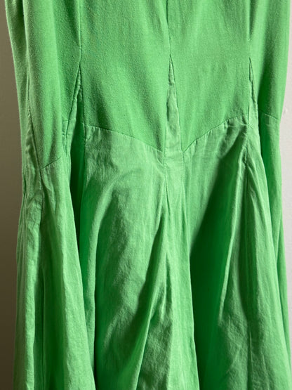 Reclaimed OSO Casuals Cotton Drop Waist Dress in Green