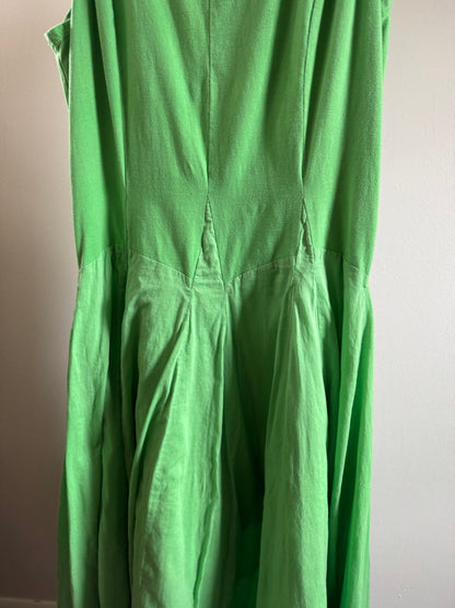 Reclaimed OSO Casuals Cotton Drop Waist Dress in Green