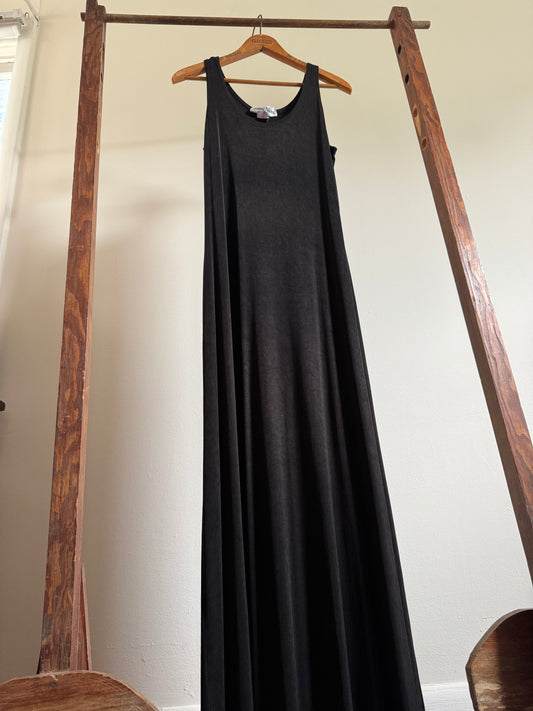 Vintage Ronni Nicole Slinky Long Tank Dress in Black