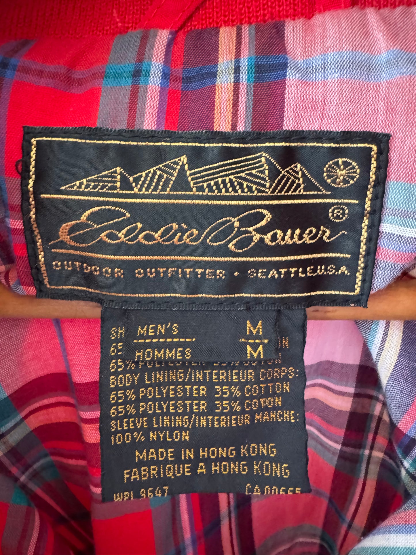 Reclaimed Eddie Bower Bomber Jacket in Red