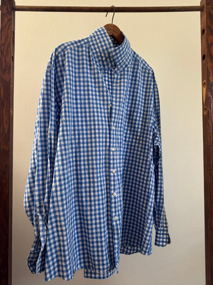 Reclaimed Gingham Button Down Shirt in Blue